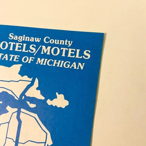 Vintage Saginaw County Hotels Motels State of Michigan Map Brochure Pamphlet - Picture 9 of 10